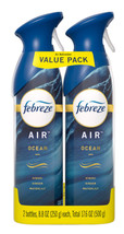 Febreze Odor-Eliminating Air Freshener Spray, Ocean, Pack of 2, 8.8 Oz. ... - £11.90 GBP