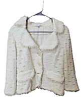 St. John Womens White Textured Bouclé Blazer Jacket Sz 10 USA Career Old... - $122.64