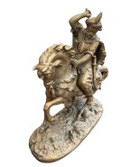 World War 2 Era Mongolian Cast Iron Gold Painted Horse Soldier 15 Inch 1... - $396.00