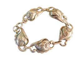 Mid Century Sterling Silver Bracelet Carl Poul Petersen Flower Danish Modern 925 - £304.29 GBP