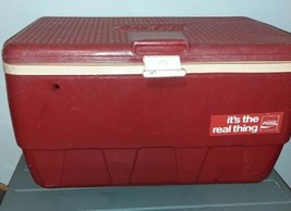 Vintage Red Igloo Coca-Cola Coke Cooler Ice Chest Plastic with Tray  - £59.81 GBP