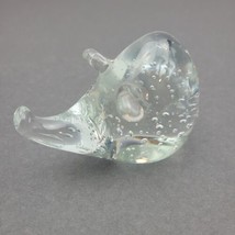 Elephant Figurine Art Glass Hand Blown Bubbles Paper weighti Glass - £15.94 GBP