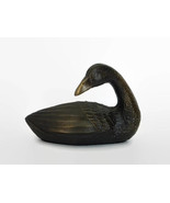 Vintage Painted Cast Brass Duck Statue, Sculpture, Figurine - $34.81