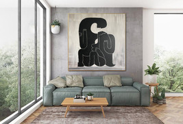 Abstract Human Painting On Canvas Creative Black And White Decor | LOVE ... - £884.24 GBP