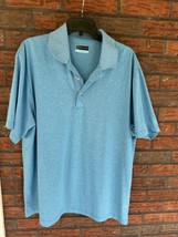 Solid Blue PGA Tour Polo Shirt XL 3 Button Short Sleeve Top Collar - £14.98 GBP
