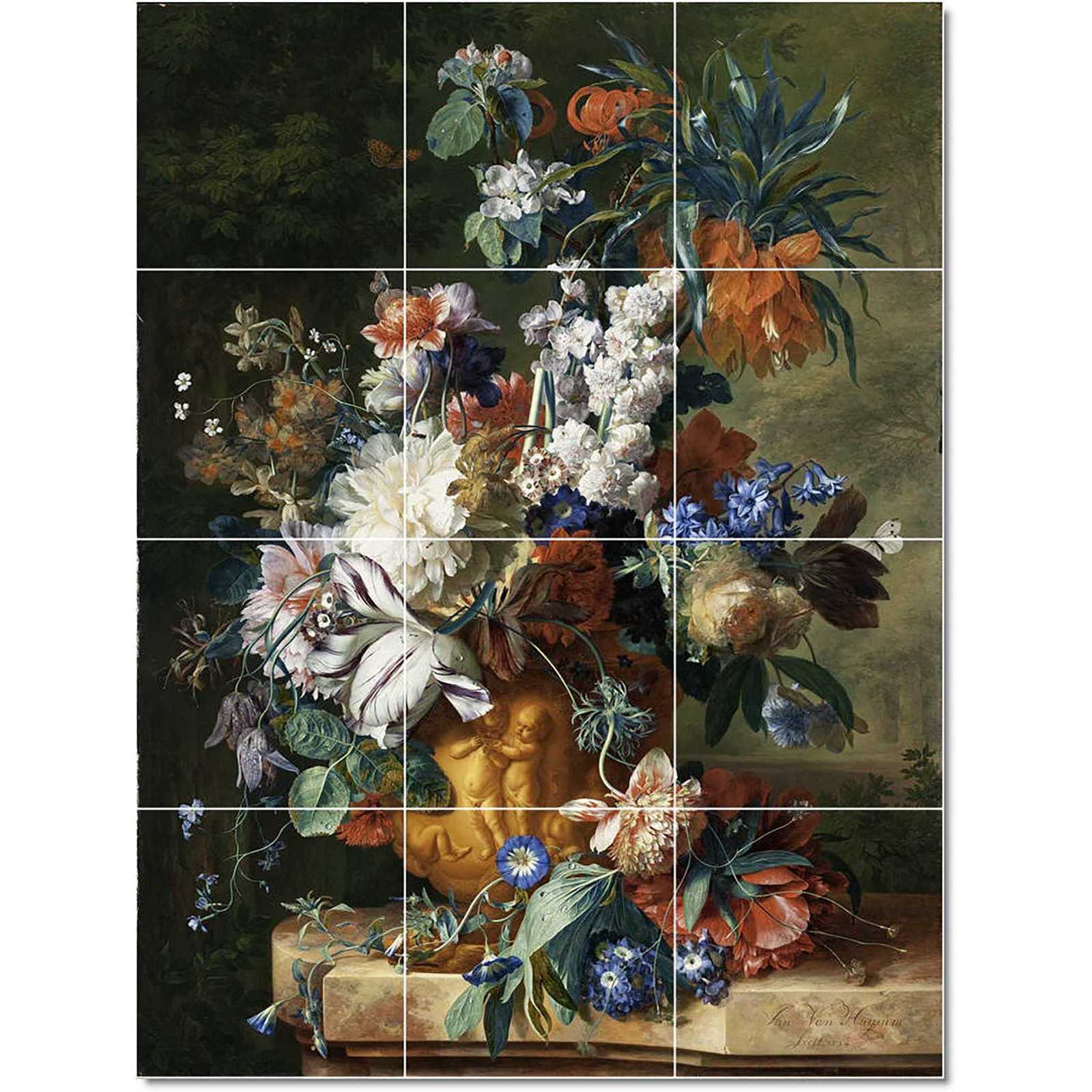 Huysum jan van bouquet of flowers in an urn