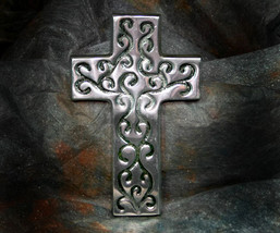 Inspirational Pewter Cross with Swirls - $11.99