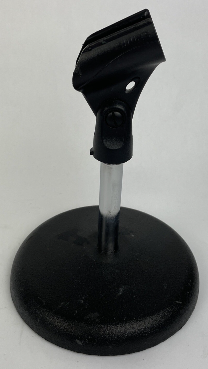 Vintage OEM Atlas DS-5 Microphone desk stand D7-5 DS-10 w Shure Mic Clip... - $29.69