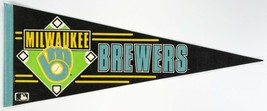 1990s Milwaukee Brewers Vintage Pennant Flag Rare Color Official Mlb Usa - £19.65 GBP