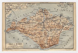 1906 Antique Map Of Isle Of Wight / England - £13.44 GBP