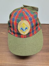 Cub Scout Boy Scout Webelos Green Plaid BSA Snap Back Cap Hat  S/M - £13.58 GBP