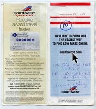 Southwest Airlines Ticket Jacket Ticket Boarding Pass Find Low Fares Online - $17.82