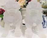 Ebros Lucite Acrylic Translucent Left and Right Pair Of Foo Dog Lion Sta... - $254.99