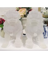 Ebros Lucite Acrylic Translucent Left and Right Pair Of Foo Dog Lion Sta... - $4,677.56 MXN