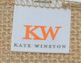 Kate Winston Brand Brown Burlap Monogram Black White P Garden Flag image 4
