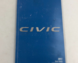 2017 Honda Civic Hatchback Owners Manual Handbook OEM A02B24021 - $19.79