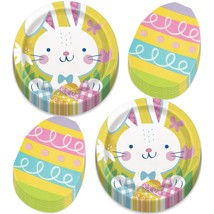 HOME &amp; HOOPLA Cute Easter Party Supplies - Colorful Plaid Square Paper Dessert P - £9.92 GBP+