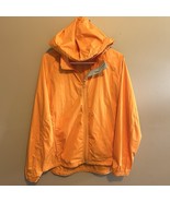 LL Bean Neon Orange Windbreaker Jacket Womens Packable Full Zip Hooded S... - $39.57 CAD
