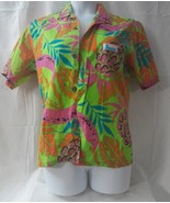 SURF LINE ORIGINAL JAMS Hawaiian Shirt  Medium Vintage 1985  Fluorescent... - £54.74 GBP