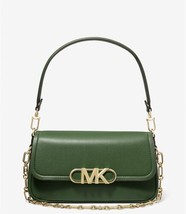Michael Kors Parker Medium Leather Shoulder Bag Green - $256.78