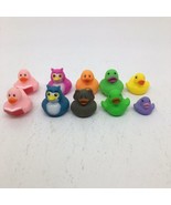10 Assorted Rubber Ducks - Bath Toys  Owl/ Elephant/ Others 1 1/2&quot; To 2&quot;... - £12.24 GBP
