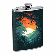 Squirrel Forest Sunset Em1 Flask 8oz Stainless Steel Hip Drinking Whiskey - £11.69 GBP