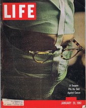 ORIGINAL Vintage Life Magazine January 20 1961 Surgeon vs Cancer - £15.54 GBP