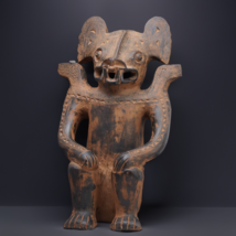Estate Clay Terracotta Pottery Folk Art Sculpture Tribal Figure Statue - £141.70 GBP