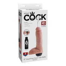 Pipedream King Cock 8 in. Squirting Cock With Balls Realistic Dildo Beige - £51.91 GBP