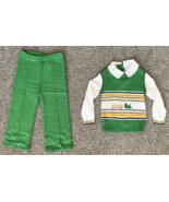 Vtg 70S Baby Boy Green Sweater Suit Outfit-Shirt &amp; Pants-24 Months-Phili... - $31.86 CAD