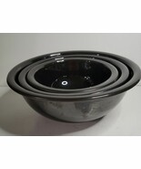 3 Pyrex Nesting Bowls Black with Clear Bottom - $114.48 CAD