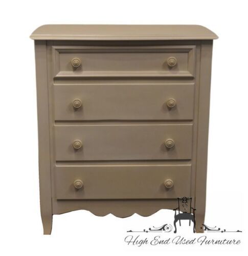 BASSETT FURNITURE Country French Farmhouse Style 36" White Painted Low Chest ... - £786.62 GBP