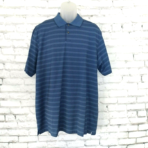 Van Heusen Shirt Mens XL Blue Striped Short Sleeve Cotton Blend Polo - £7.98 GBP