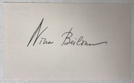 Nina Beilina (d. 2018) Signed Autographed Vintage 3x5 Index Card - Lifet... - $39.99