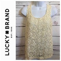 Lucky Brand ivory crochet lace tank top - £21.17 GBP