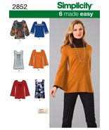 Simplicity Sewing Pattern 2852 Misses Knit Tops, H5 (6-8-10-12-14) - $10.97 CAD