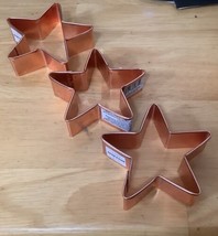 Wilton Copper Toned Star Cookie Cutters 3 New - $7.24