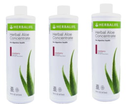 Herbalife Aloe Concentrate Cranberry Pint 16 oz each (3 pack) fresh 2025!! - $74.20
