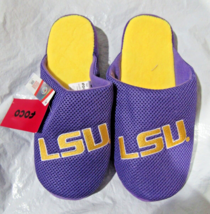 NCAA LSU Tigers Logo on Mesh Slide Slippers Dot Sole Size XL by FOCO - £22.97 GBP