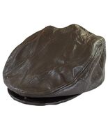 Genuine Leather Vintage Newsboy Cap Brown Patchwork Ivy Hat Adj. Mens M-... - $28.99