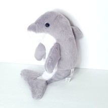 The Petting Zoo Grey White Dolphin Blue Eyes Stuffed Animal Plush  Jumping 10&quot; - £15.02 GBP