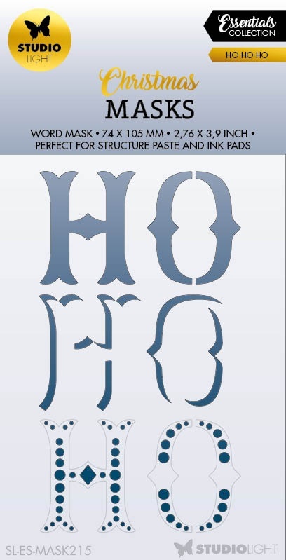 Studio Light Essentials Stencil 2.91&quot;X4.13&quot;-Nr. 215, HOHOHO SMASK215 - $14.84