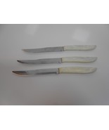 3 Vintage  Quikut Knives Faux Pearl Handles - $6.80