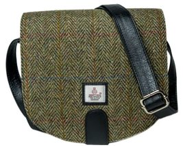 Terrapin Trading Tweed Cross Body Bag - U shaped - Green, Country Green - £53.75 GBP