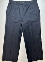 Zanella Goldie Wool Trousers Womens 14 Navy Blue Wide Leg Crop Pants Lin... - $49.99