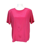 Penbrooke Lane Vintage Women&#39;s Blouse Top M Short Sleeve Key Hole Pink F... - $42.29 CAD