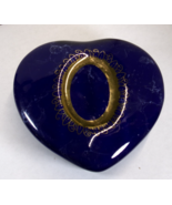 Mount Clemens pottery, blue marbled heart shaped Trinket box. - €6,87 EUR