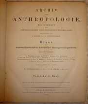 Archiv fur Anthropologie zeitschrift/Verzeichnis der anthropologischen l... - £78.07 GBP