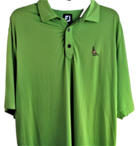 Foot joy FJ Shirt Large Short Sleeve Green Striped FJ Logo Golf Polo - £13.84 GBP