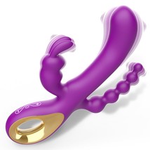 Rabbit Anal Dildo Vibrator, 3 In 1 Adult Sex Toys G Spot Clitoral Vibrators With - £29.09 GBP